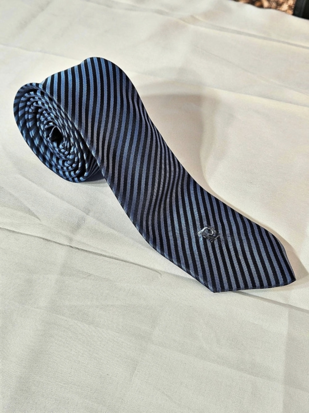 Vintage Pierre Cardin Moss Brothers Blue Striped Tie - Picture 4 of 6